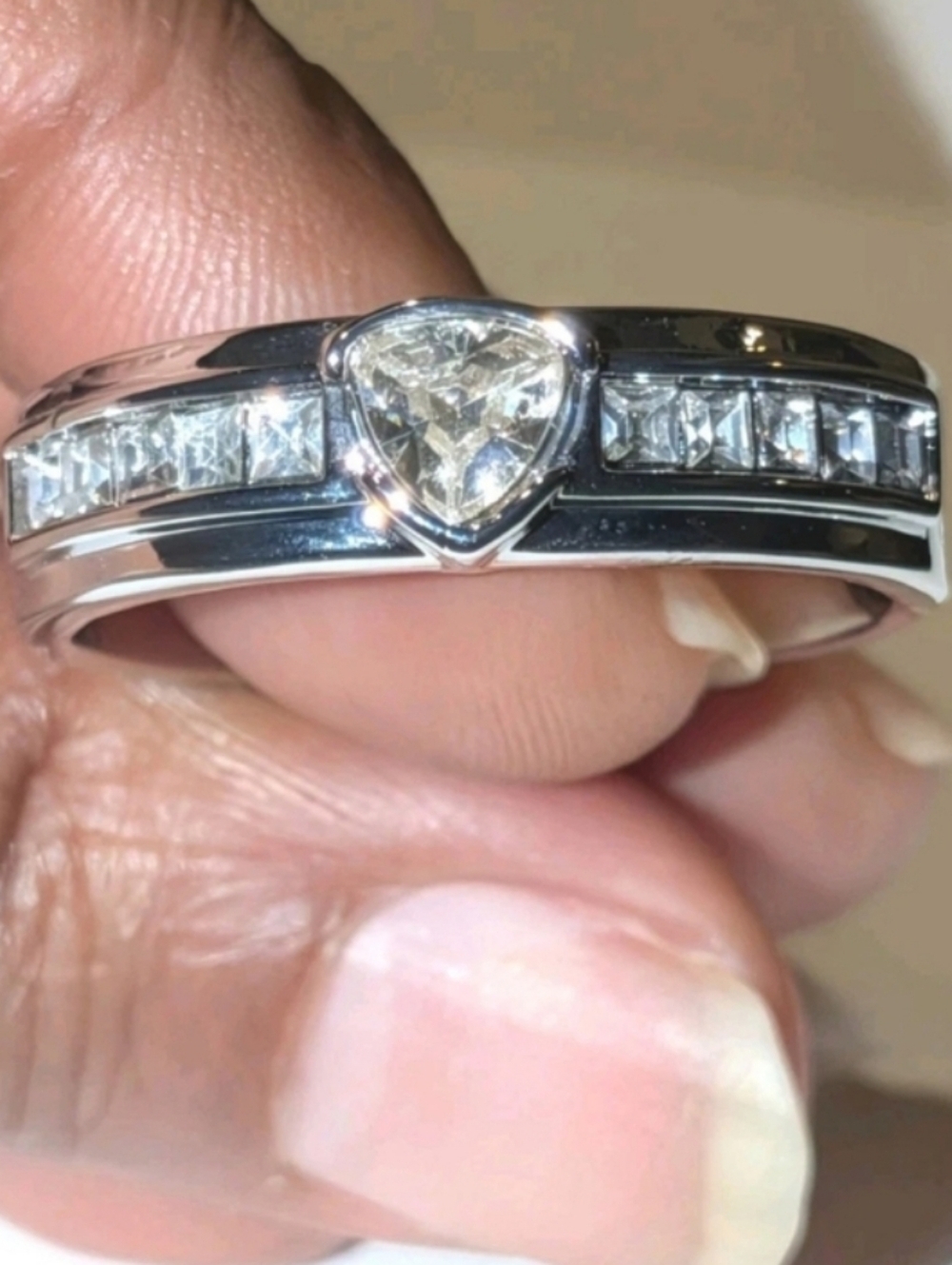 1ct Mens Wedding Ring 14k White Gold Plated Round cut Simulated Diamond